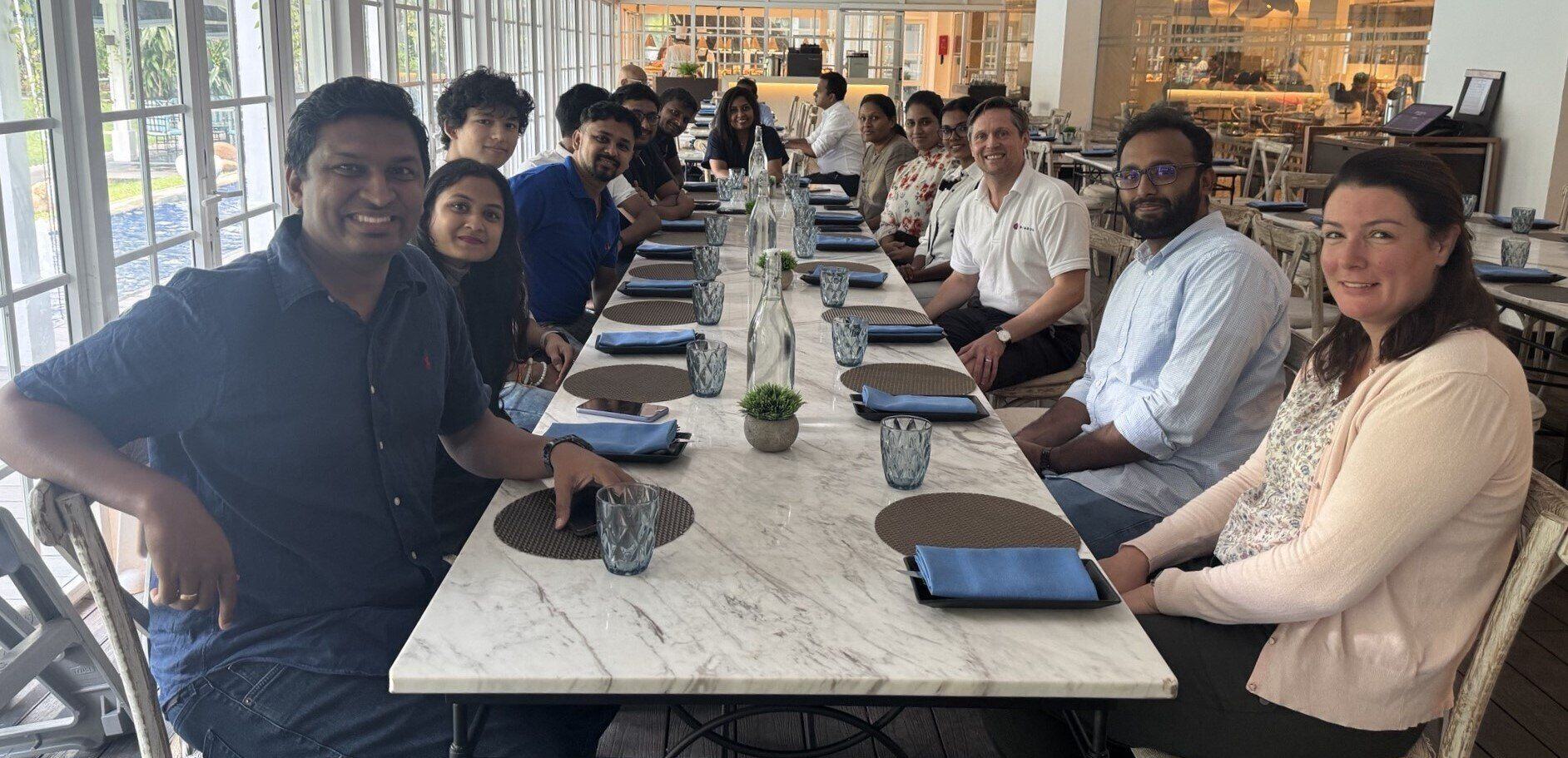 Sri Lanka team at a table 