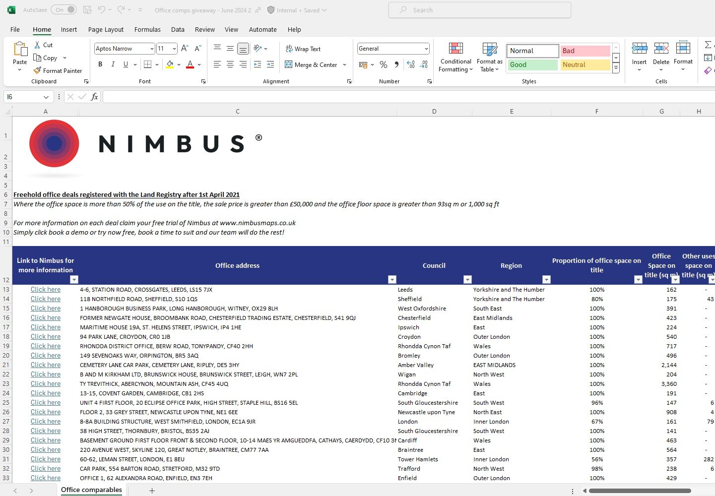 Office Data Excel